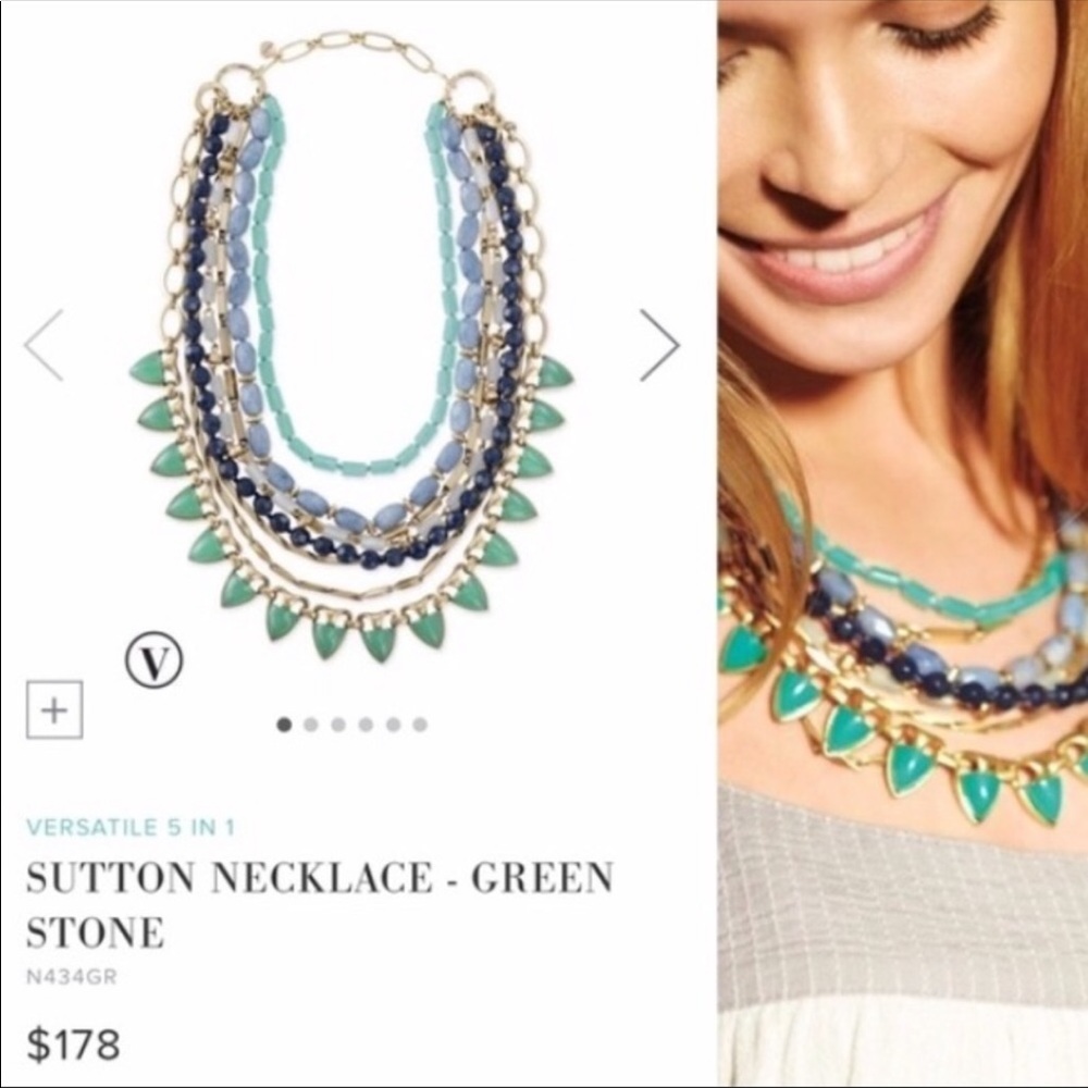 Stella & Dot | Green Stone Sutton Necklace